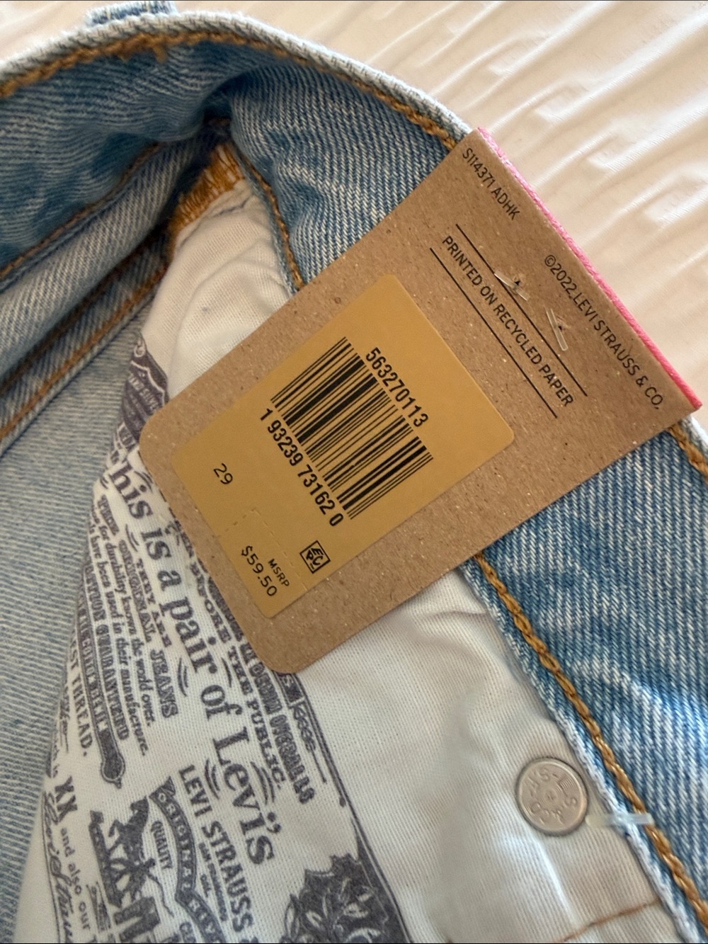 Levi's Light Blue Distressed 501 Jean Shorts - Picture 4 of 4